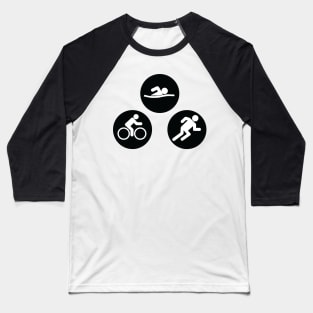 Swim Bike Run Baseball T-Shirt